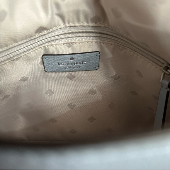 EUC $359 Kate Spade Jackson Medium Flap Shoulder Bag (Frosted Blue with Silver) - Picture 13 of 13